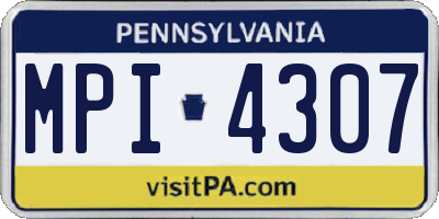 PA license plate MPI4307