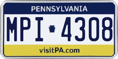 PA license plate MPI4308