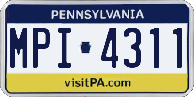 PA license plate MPI4311