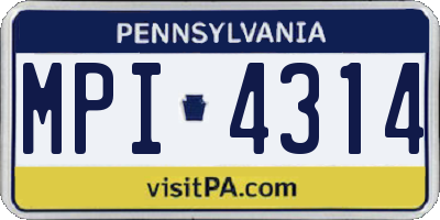 PA license plate MPI4314