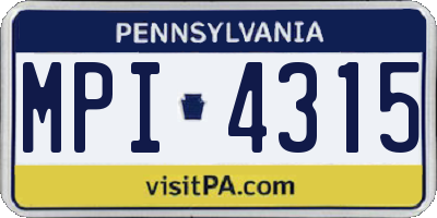 PA license plate MPI4315