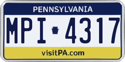 PA license plate MPI4317