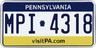 PA license plate MPI4318