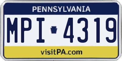 PA license plate MPI4319