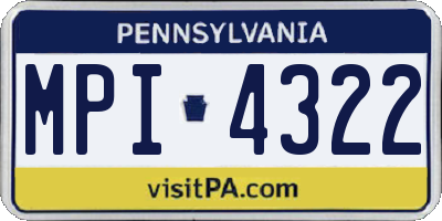 PA license plate MPI4322