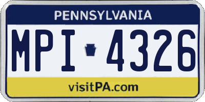 PA license plate MPI4326