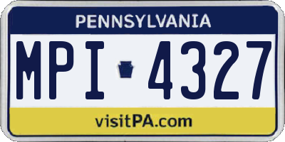 PA license plate MPI4327