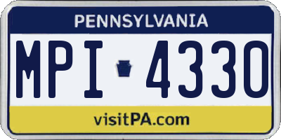 PA license plate MPI4330