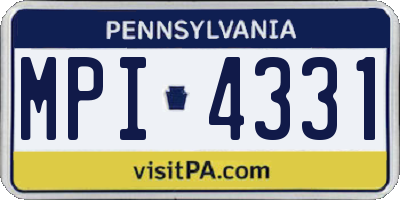 PA license plate MPI4331