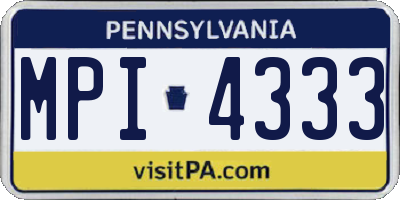 PA license plate MPI4333