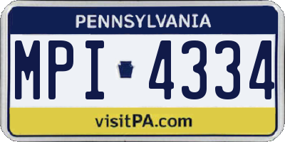 PA license plate MPI4334