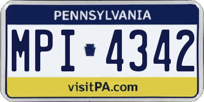 PA license plate MPI4342