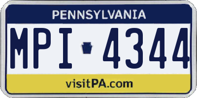 PA license plate MPI4344