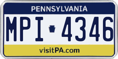 PA license plate MPI4346
