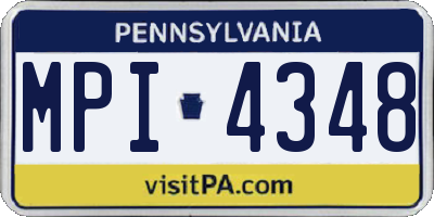 PA license plate MPI4348