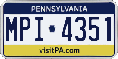 PA license plate MPI4351