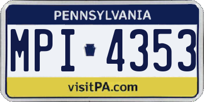 PA license plate MPI4353
