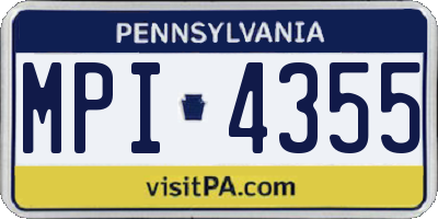PA license plate MPI4355