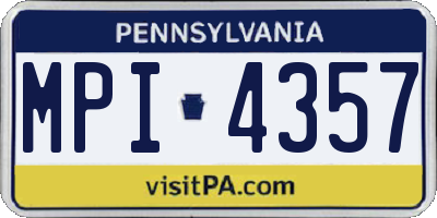 PA license plate MPI4357
