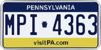 PA license plate MPI4363