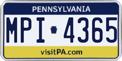 PA license plate MPI4365