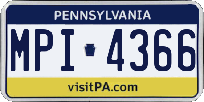 PA license plate MPI4366