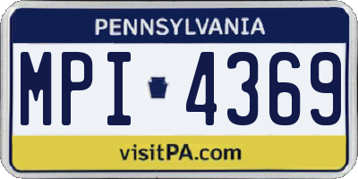 PA license plate MPI4369