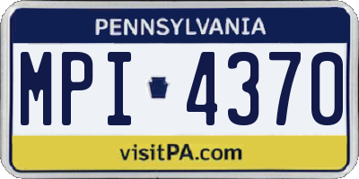 PA license plate MPI4370