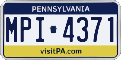 PA license plate MPI4371