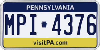 PA license plate MPI4376