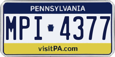 PA license plate MPI4377