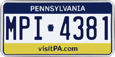 PA license plate MPI4381