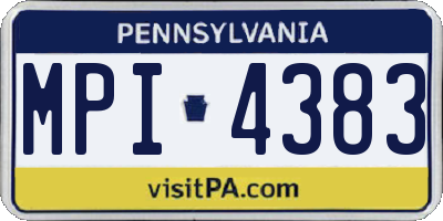 PA license plate MPI4383