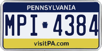 PA license plate MPI4384