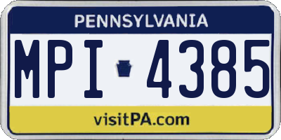 PA license plate MPI4385