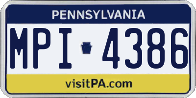 PA license plate MPI4386