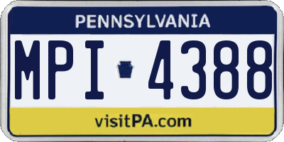 PA license plate MPI4388