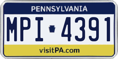 PA license plate MPI4391