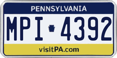 PA license plate MPI4392