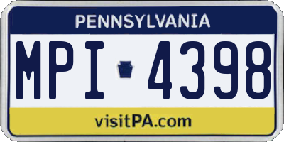 PA license plate MPI4398