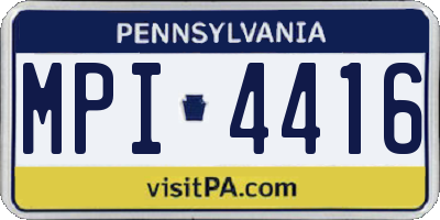 PA license plate MPI4416