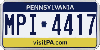 PA license plate MPI4417