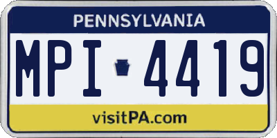 PA license plate MPI4419
