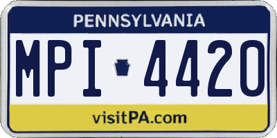 PA license plate MPI4420