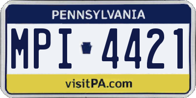 PA license plate MPI4421