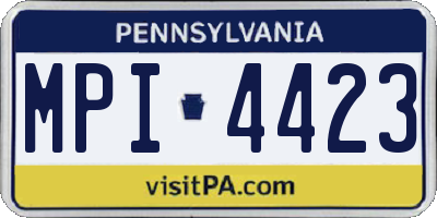 PA license plate MPI4423