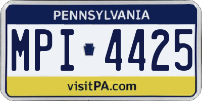 PA license plate MPI4425