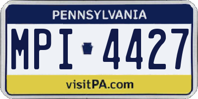 PA license plate MPI4427