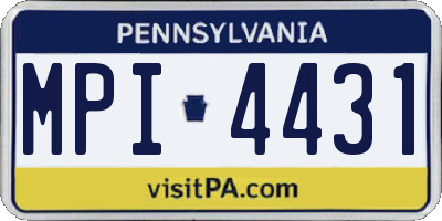 PA license plate MPI4431