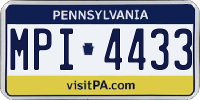 PA license plate MPI4433